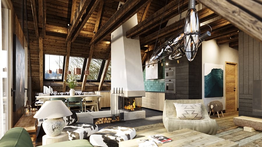 krb obývacího pokoje apartmánu Albeřice