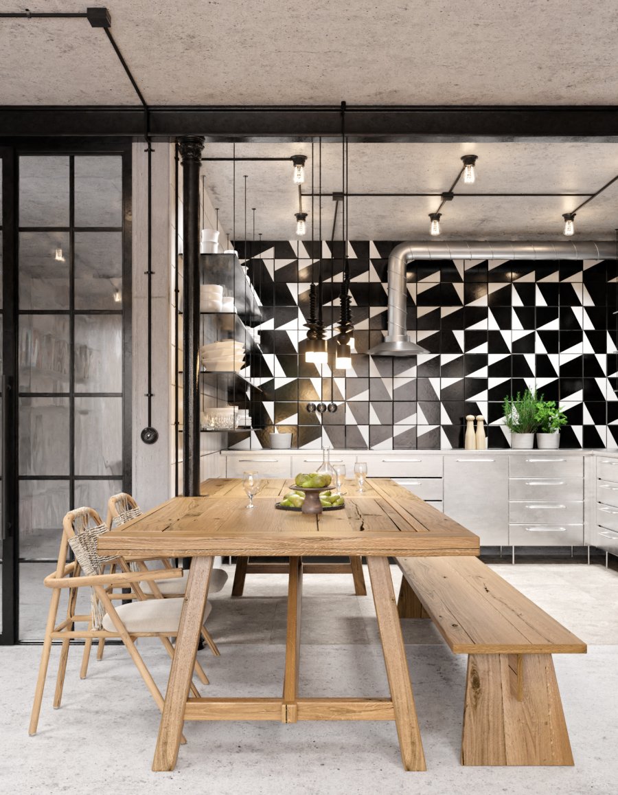 černobílá kuchyně