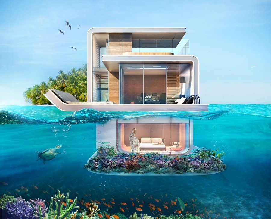 floating villa in the new archipelago project The World