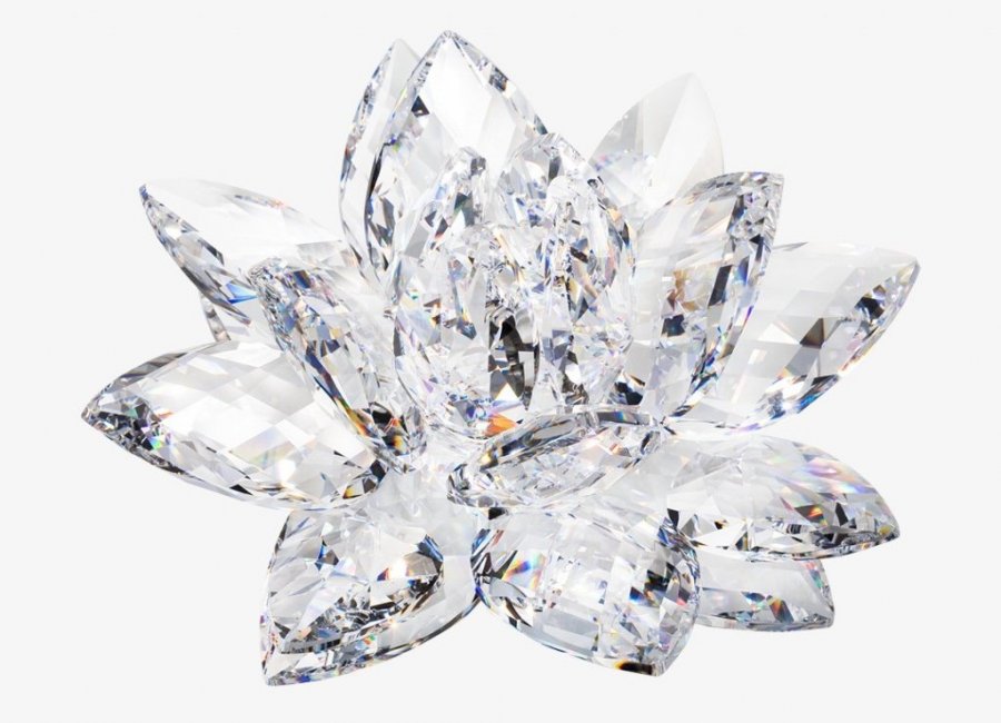 Dekorace Obří leknín z českého křišťálu Preciosa