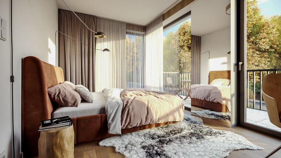 ložnice luxusního apartmánu