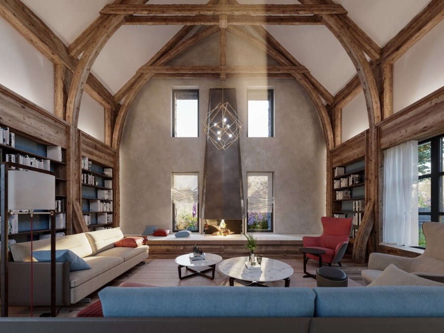 Interior of the project with building plots with building permit for five houses, Prague 8 - Bohnice