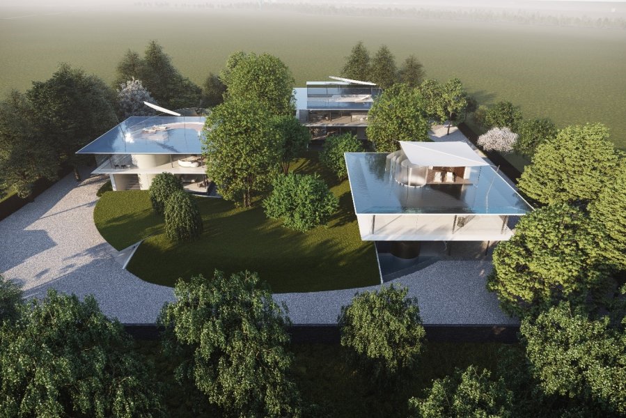 Project with building plots and building permit for three villas, Prague 6 - Lysolaje