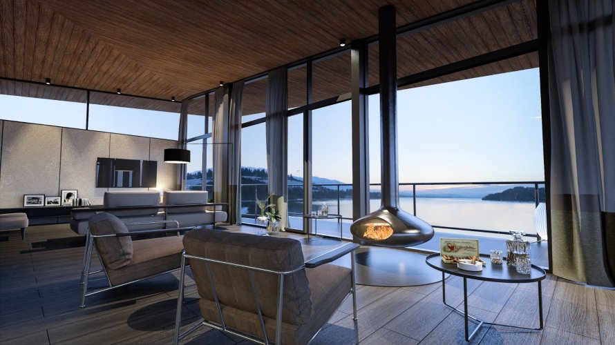 Prodej luxusního penthousu 4+kk/L, 277 m2, v projektu Marina Liptov u přehrady Liptovská Mara, Slovensko