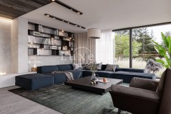 obývací pokoj s prosklením