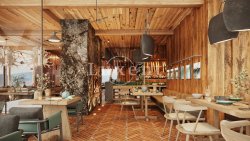 dřevěná restaurace