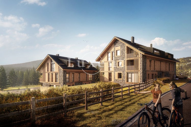 Apartment 1+kk/B, 56,1 m² for sale in the mountain project LAKA LIVING in the village of Prášily, Šumava National Park