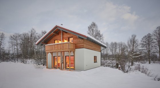 chalet v zimě