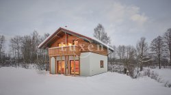 chalet v zimě