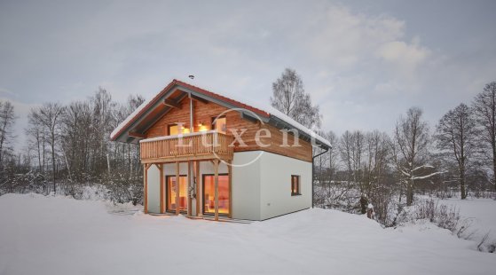 chalet v zimě