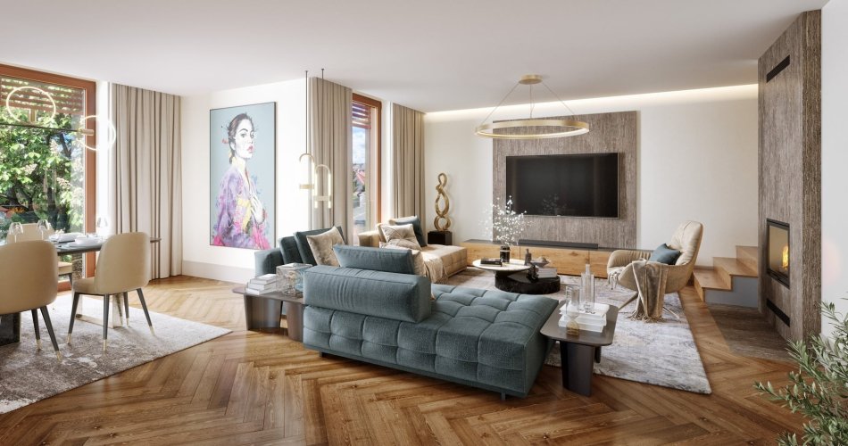 Sale of a duplex apartment 4+kk with Terrace and Garden, Rezidence Pod Rybníčkem, Prague 6 - Suchdol