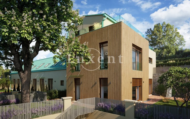 Prodej designového bytu 3+kk/P se zahradou, Praha 6 - Suchdol