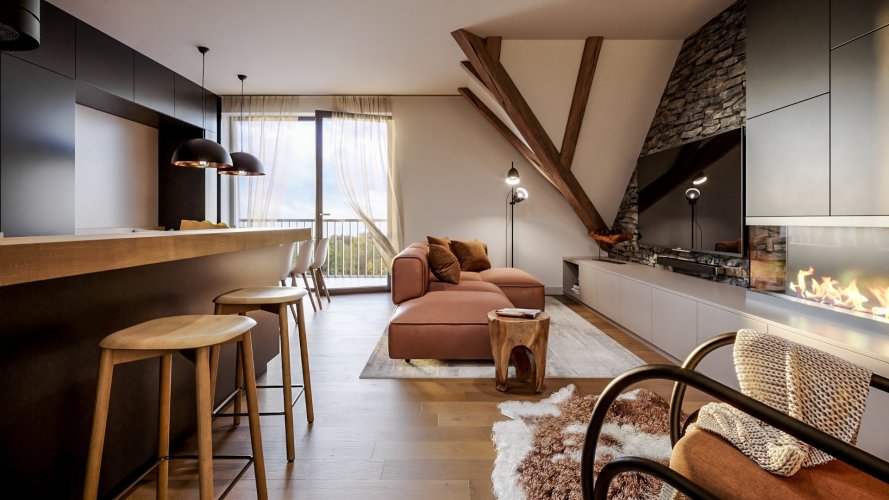 Sale of an apartment 4+kt/2B, 167 sqm, in a new ski project HARRACHOV PEAKS in the Krkonoše Mountains, Harrachov