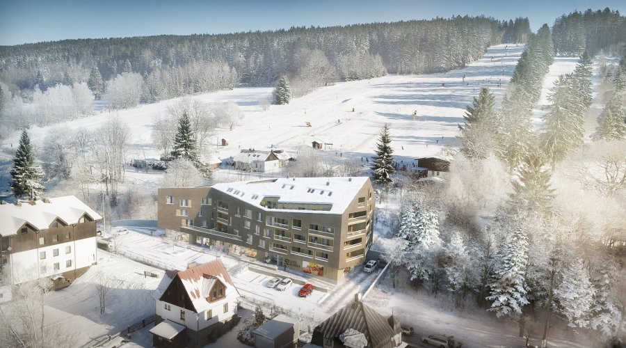 Prodej apartmánu 2+kk/B, 70,1 m², v Rezidenci Svatá Barbora, Železná Ruda