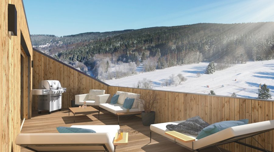 Prodej apartmánu 3+kk/B, 101,3 m², v Rezidenci Svatá Barbora, Železná Ruda