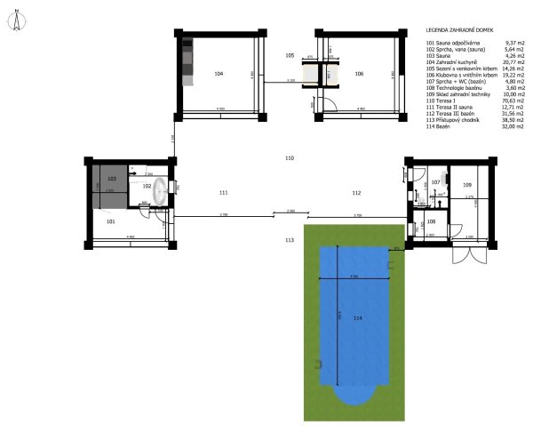 půdorys zahradní domek