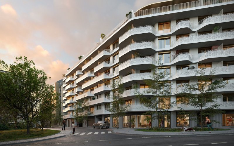 Prodej bytu 2+1/B, 56,3 m², v developerském projektu NEAR living, Praha 8 – Palmovka