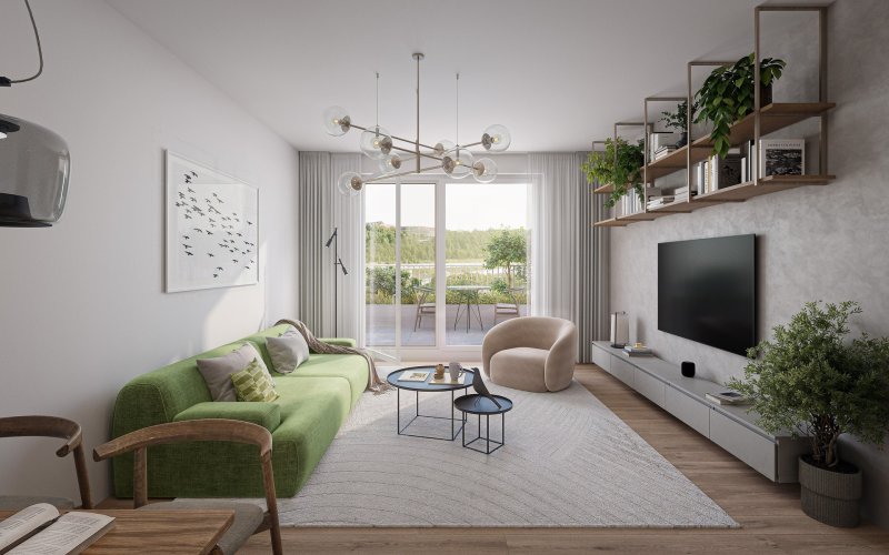 Prodej bytu 2+1/B, 61,8 m², v developerském projektu NEAR living, Praha 8 – Palmovka