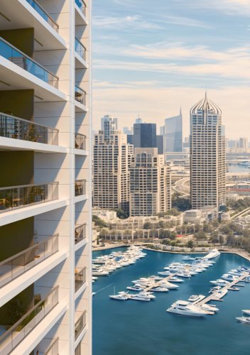 Studio apartment with balcony for sale in the prestigious Dubai Marina district, UAE
